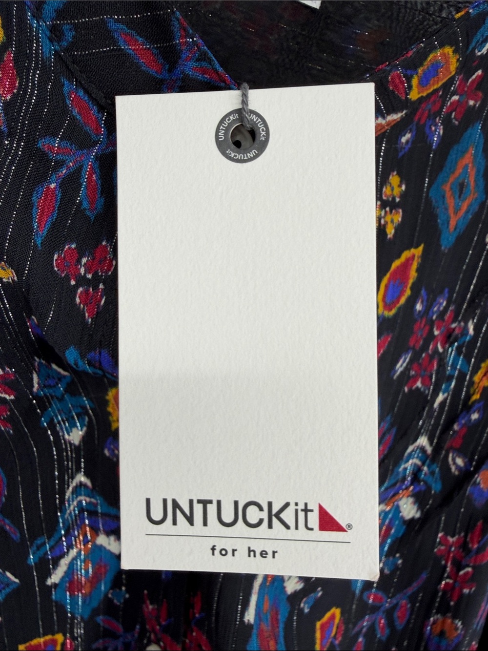 Untuckit Women’s Georgette Bishop Sleeve Button Front LORELEI Blouse NWT Size 10 - Picture 8 of 13